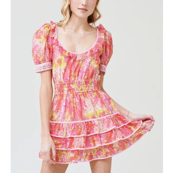 LoveShackFancy Safiya Mini Dress - Picture 1 of 14